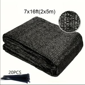 TEMU 1팩 블랙 가든 쉐이드 네트와 20개 지퍼 타이 | UV 차단률 40%, 빛 차단율 41-50% | 정원, 파티오, 온실, 닭장용 열 감소 식물 커버 | 내구성 있는 야외 원단 (7x16ft & 7x32ft), 온실 온도 조절, 자외선 방지 소재, 열 감소 그늘막, 강한 테어링 메쉬, 선블록 메시, 온실 주인들을 위한 제품