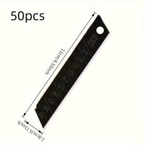 TEMU 50개 나이프 교체용 블레이드, 5mm - 고탄소강 브레이크어웨이, 60도 각도 박스 커터에 적합, 내구성 및 날카로움, 카드보드·폼보드·플라스틱 절단에 이상적 - 효율적인 블레이드 디자인 - 자동 가위용