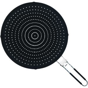TEMU 프라이팬용 실리콘 스플래터 가드 12.5인치(약 32.0cm), 다목적 기름 튀김 방지 커버, 내열성 오일 프루프, 식품 안전, 접이식 손잡이가 있는 평평한 바닥 냄비 덮개, 보온 쿨링 매트, 드레인 보드
