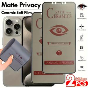 TEMU 아이폰 15 프로 맥스 14 11 프로 맥스 플러스에 적합한 2개 세트, 애플용 프로스트 안티피핑 세라믹 필름, 전체 화면 보호, 고화질 시야, 스크래치 방지, 강력한 지문 방지, 안티피핑, 쉬운 설치, 스크래치 카드 포함
