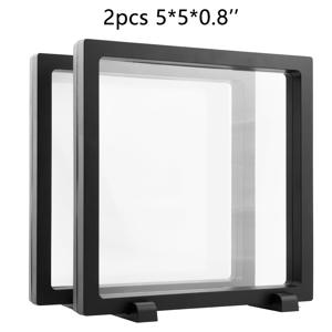 TEMU 3D 플로팅 디스플레이 케이스 7x7x0.8” AA 메달리온, 보석, 화석 플로팅 디스플레이 프레임 세트 2개/4개, 매달린 보석 정리함