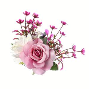 TEMU 고급스러운 꽃무늬 헤어 콤 - 곱슬머리 또는 일반 머리용 우아한 신부 & 해변 웨딩 액세서리, 무향, 저자극성, 두피에 부드러움