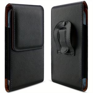 TEMU PU 가죽 수직 파우치 홀스터 휴대폰 지갑 가방 허리 벨트 클립 포함 5.5-6.9인치 휴대폰용|핸드폰가방