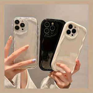 TEMU 3pcs 크림 패턴 16/15 애플 13 모바일 폰 케이스 Iphone14Promax 뉴 12 세트 11 간단한 Xsmax 투명 Xr 전부 포함 8Plus 방수 7Mini