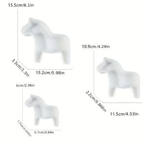 TEMU 3pcs 실리콘 말 모양 세트 DIY 공예, 석고 석고 콘크리트 캐스팅, 홈 데코 동물 조각품 레진 모양