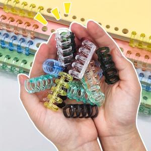 TEMU 50개 멀티컬러 5홀 플라스틱 바인더 링 - 루즈리프 용지용 탈착식 곡선 클립, 보라색, 갈색, 녹색, 파란색 및 빨간색 사무용품