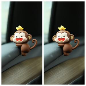 TEMU 귀여운 미니 원숭이 차량 장식 - TPU, 후방 거울 및 대시보드 장식에 적합