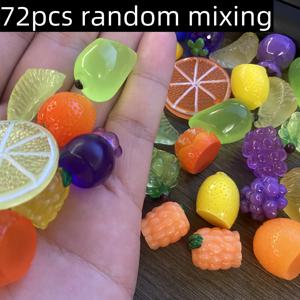 TEMU 72개 미니어처 과일 인형 세트, 혼합 색상 PVC 레진 공예품, 전기 공급이 필요하지 않음, DIY 인형 집, 가정 사무실 책상 장식, 실내 실외 휴일 장식
