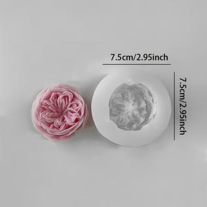 TEMU 1pc 실리콘 촛대 모양, 오스틴 로즈 꽃 디자인, DIY 비누 레진 캐스팅, 아로마 테라피 플라스터 크래프트, 데이 선물, 꽃 테마, 손수 비누 만들기 모양