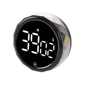 TEMU 1pc 스마트 LED 디지털 타이머, 자체 조절 가능한 회전 제어, 자석 흡입, 무음 기능, 배터리 구동 (배터리 포함 없음), ABS 수지, 카운트다운 주방 알림