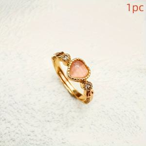 TEMU 1pc 캐주얼 구리 혼합 색상 하트 조절 가능한 반지, 달콤하고 세련된 인격 패션, 인공 , 소녀, 파티, 결혼식, 어머니의 날, 휴일 선물