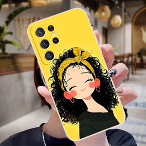 TEMU 갤럭시 S25 S24 S23 S21 FE S22 플러스 울트라 화이트 소프트 쉘 패션 커플 개성 선물용 모바일 폰 케이스 - EA3357