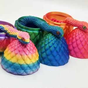 TEMU 6개 세트 드래곤 피규어와 3D 프린팅 뱀 알, 다양한 환경에 적합한 유연한 관절과 장식품이 포함되어 있으며 할로윈, 크리스마스, 추수감사절 선물로 완벽합니다. 눈의 색상은 랜덤입니다
