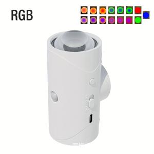 TEMU 모션 센서 RGB 그라데이션 LED 나이트 라이트 - 디밍 가능 USB 충전식 벽등, 자석 설치형, 18650 리튬 배터리 포함, 현관/침실/옷장/책상 및 비상 조명용 | 세련된 원통형 디자인 | 매끄러운 마감