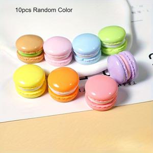 TEMU 10pcs 실제 색상 맥아론 케이크 레진 DIY 크림 젤 쉘 미니어처 장면용