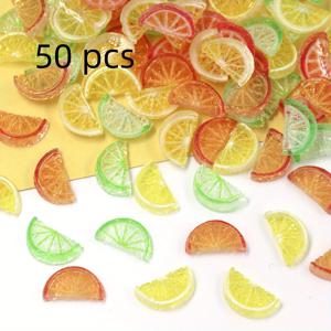 TEMU 50개 실리콘 레몬 슬라이스 레진 장식 DIY 공예, 네일 아트 장식, 미니 과일 슬라이스, 폰 케이스 액세서리