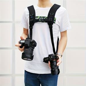 TEMU DSLR 디지털 카메라용 PULUZ 퀵 릴리스 더블 숄더 하네스 소프트 패드 스트레스 해소 폼 스트랩 벨트