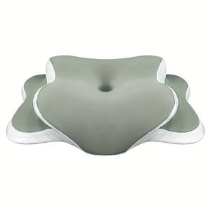 TEMU 1개 녹색 나비 모양 경추 베개 - 쿨링 통기성 원단, 슬로우 리바운드 컨투어 디자인으로 척추 정렬 및 압력 완화에 적합한 인체공학적 목 지지 베개, 옆/등/복부 수면자에게 이상적인 성인용 선물, 목 자세 지원, 인체공학적 디자인, 슬로우 리바운드 소재|허리보호대|목베개