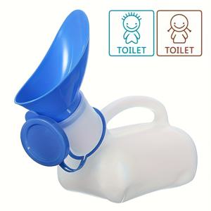TEMU 남녀공용 휴대용 여행 화장실 - 누수 방지 소변기, 쉬운 잡힘 손잡이, 내구성 플라스틱 캠핑화장실, 차량 및 RV용, 안전 뚜껑 디자인, 튼튼한 구조