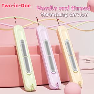 TEMU 1개 2-in-1 바늘 실 꿰기 및 제거 도구 - 노인, 초보자를 위한 다기능 인체공학적 재봉 보조기 - 3가지 색상 (라이트 퍼플, 민트 그린, 파스텔 옐로우) - 엄마, 할머니, 공예가에게 완벽한 선물, 쉬운 그립 핸들, 견고한 디자인, 실꿰는 장치, 초보자용