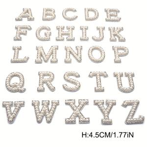 TEMU 26개 세트 반짝이는 화이트 인조 진주 & 라인스톤 A-Z 글자 패치 - 남녀 공용 우아한 DIY 공예 액세서리, 모자, 가방, 옷 맞춤화에 이상적, 영어 글자, 라인스톤 패치, DIY 공예, 레저 스타일, 레저 스타일