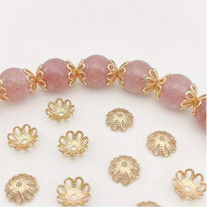 TEMU 1000pcs 꽃 구슬 모자 Decors 화려한 황금 은빛 스페이서 DIY 목걸이에 적합 팔찌 쥬얼리 소규모 비즈니스 용품 만들기