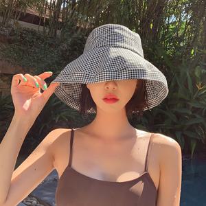 TEMU 여성용 라이트웨이트 양면 핀치어맨 모자 - 와이드 브림 해운드투스 선모자, 여름 빈티지 스타일 아웃도어 활동 & 캐주얼 웨어, 비치 액세서리, 클래식 디자인, 통기성 원단, 패션 감각 여성용