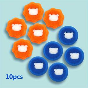 TEMU 10개 세트, 재사용 가능한 애완동물 털 제거 공, 의류용 이불 청소 공, 세탁기 이불 포획기, 고양이 털 및 이불 필터.
