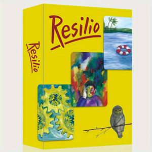 TEMU KEPNOY Resilio OH 카드, 잠재의식 프로젝션 카드, 카드, 심리치료 & 치유 카드, 심리학 파티 게임, 휴식 & 재미를 위한 화이트 페이퍼 카드, 개인 개발 도구 | 창의적인 카드 게임 | 일러스트