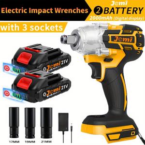 TEMU Jemi Tool 3-in-1 무선 전기 임팩트 렌치, 드릴 및 스크루드라이버, 브러시리스 모터, 4000RPM 최대 속도, 110-240V, 블랙 및 노란색, 무선 스크루드라이버|휴대용 핸들|내구성 있는 플라스틱 바디