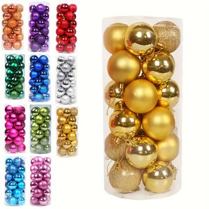 TEMU 24pcs/ 박스 4Cm/1.6In 크리스마스 장식 볼, 걸이 볼 장식 용품 크리스마스 선물