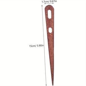 TEMU 2개 목재 태피스트리 뜨개질 바늘, 큰 눈 손으로 짜는 스틱 펀치 바늘 직조 도구 DIY 공예 및 땋기용, 땋기 액세서리 | 질감 있는 그립 핸들 | 목재 제작, 퀼트 용품 및 도구