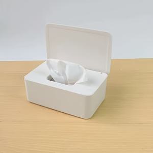TEMU 대용량 티슈 박스 - 거실, 주방, 욕실용 흰색 폴리프로필렌 보관 용기 - 습식 휴지 및 종이 타월에 적합, 욕실 보관|현대적인 미학|내구성 있는 플라스틱
