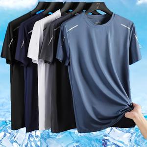 TEMU 5pcs 남성 캐주얼 스포츠 티셔츠 탑, 폴리에스터, 크루 넥, 약간의 스트레치, 단색, 러닝, 하이킹, 야외, 훈련, 해변, 야외, 주말 캐주얼, 축제, 파티, 성인, 청소년, 유니버설, 남성, 커플