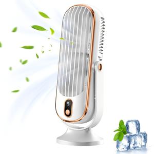 TEMU 새로운 휴대용 팬, 소형 가정용 에어컨, 5단계 냉각팬과 주변 송풍기, USB 충전식 리튬 배터리, 플라스틱 재질, 사무실, 여행, 캠핑, 야외 RV 사용에 적합한, 크리스마스 및 데이 선물로 이상적인, 패셔너블한 디자인의 휴대용 냉각 장치|이동식에어컨|휴대용에어컨|이동형에어컨