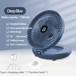 TEMU 벽걸이 미니 선풍기, 가정 및 기숙사용 데스크탑 접이식 선풍기, USB 플러그인 모델, 고풍력|책상|벽걸이선풍기|USB