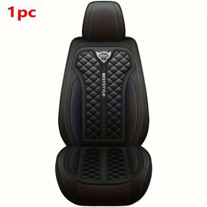 TEMU 대부분의 자동차, SUV, 세단 및 픽업 트럭에 적합한 범용 전면 카시트 커버 1개, 자동차 PU 가죽 쿠션 커버