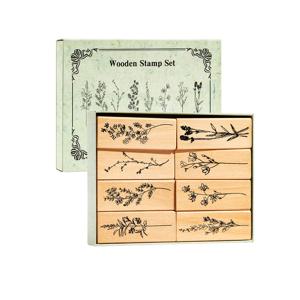 TEMU 8pcs 아름다운 나무 스탬프 세트, 창의적인 꽃과 식물 디자인 - 스크랩북, 카드 만들기 및 DIY 공예에 이상적 - 친구, 가족 및 호비스트에게 완벽한 선물