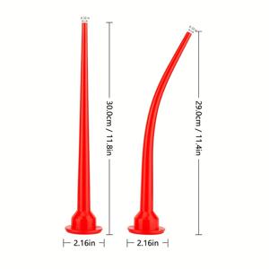 TEMU 소시지 caulking 건에 사용되는 caulking 연장 노즐 - 긴, 재사용 가능한 직선 및 곡선 caulking 노즐 애플리케이터, 고품질 PP 소재, 쉬운 접착제 분리, 소시지 만들기에 완벽, 소시지 만들기 부착물 | 인간 중심 디자인 | 내구성 있는 분배