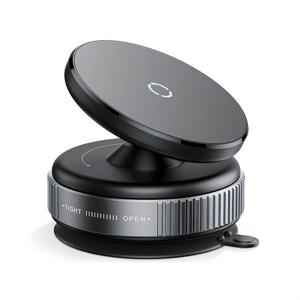 TEMU 360도 회전 가능한 자석식 빨대 폰 홀더 - 조절 가능, 손잡이 없는 자동차, 체육관, 거울 마운트 스탠드, 모든 스마트폰과 호환 가능, ABS 소재, 원형 모양, 파란색 조명 효과