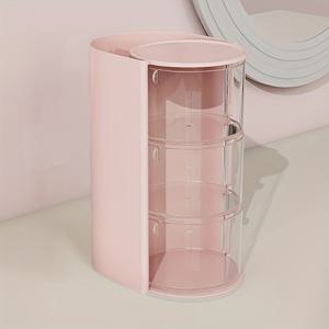 TEMU 1pc 회전 멀티 레이어 투명 헤어 액세서리 정리함, 헤어핀, 헤드밴드, 고무 밴드용 먼지 방지 플라스틱 보관함 - 화장품, 눈썹, 예술 용품 및 공예용으로 이상적 - 크리스마스, 데이, 생일, 선물 아이템 | 장식 보관함 | 내구성 있는 플라스틱, 헤어 액세서리 정리함, 보관함