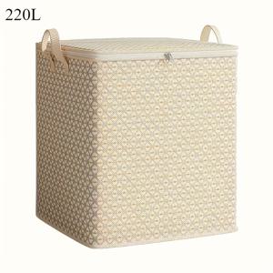 TEMU 뚜껑이 있는 패브릭 보관 가방 (30L/110L/150L/220L) 대형 접이식 수납 박스, 옷·침구·베개·장난감용 접이식 옷장 정리함, 침대 밑 수납