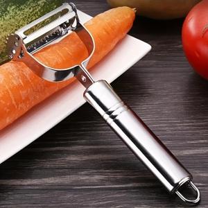 TEMU 1pc 스테인레스 스틸 과일 및 채소 벨로우 - 주방, RV 요리, 대학 기숙사용으로 사용할 수 있는 수동 핸드헬드 슬라이서, 그레이터 및 차퍼, 식품 접촉 안전, 내구성 있는 주방 가제트, 다용도 주방 도구 | 세련된 채소 벨로우 | 스테인레스 스틸 구성, 채소 벨로우