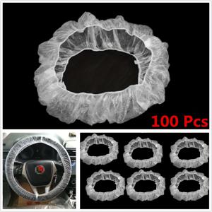 TEMU 100개 팩 일회용 PVC 스티어링 휠 커버 자동차 정비 및 수리용, 자동차 보호 및 위생을 위한 범용 인테리어 액세서리