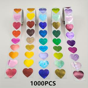 TEMU 1000개 1인치 홀로그래픽 컬러풀 하트 스티커, 보상, 행동 차트, 플래너 및 교실 교사 용품