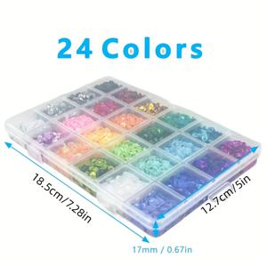 TEMU DIY 공예용 21600개 무지개 라운드 시퀸 - 재봉틀, 네일 아트, 휴일 의상, 할로윈 코스프레 및 장식 비즈를 위한 생동감 있는 플라스틱 시퀸 - 투명 보관함에 쉽게 사용 가능한 공예용 시퀸