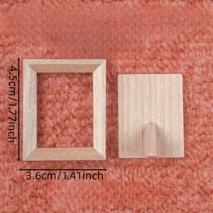 TEMU 빈티지 스타일의 미니어처 목재 사진 프레임 - 3x4인치 DIY 빈 사진 프레임, 인형집, 모델 집, 휴일 장식용, 전기 없음, 새해 축하, 휴일 사진 프레임에 이상적 | 빈티지 스타일 프레임 | 목재 프레임
