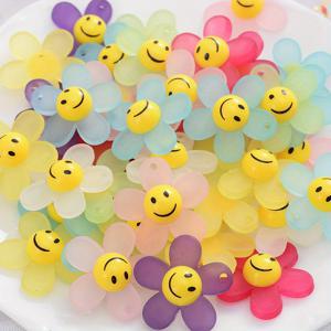 TEMU 10개 꽃 스마일리 얼굴 거품 목걸이, 밝은 태양과 생명력 태양꽃 장식 액세서리, DIY 귀걸이, 목걸이, 열쇠고리, 휴대폰 체인 등에 사용할 수 있습니다.|귀걸이