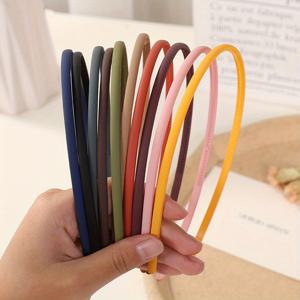 TEMU 10pcs 이빨 머리 띠 매트 단색 머리띠 우아한 세정 얼굴 스파 메이크업 헤어 밴드 헤어 액세서리 여성을위한