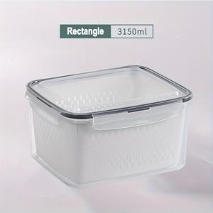 TEMU 1pc, 과일 채소 생산 저장 보관용기 뚜껑 및 콜란더, 플라스틱 신선한 보관함, 냉장고 냉장고 정리함, 샐러드 베리 상추 음식 고기 생선 셀러리